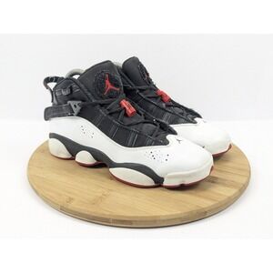 Jordan 6 Rings‎ Mens 7Y GS White Black Red Basketball Shoes 323419-067 Youth